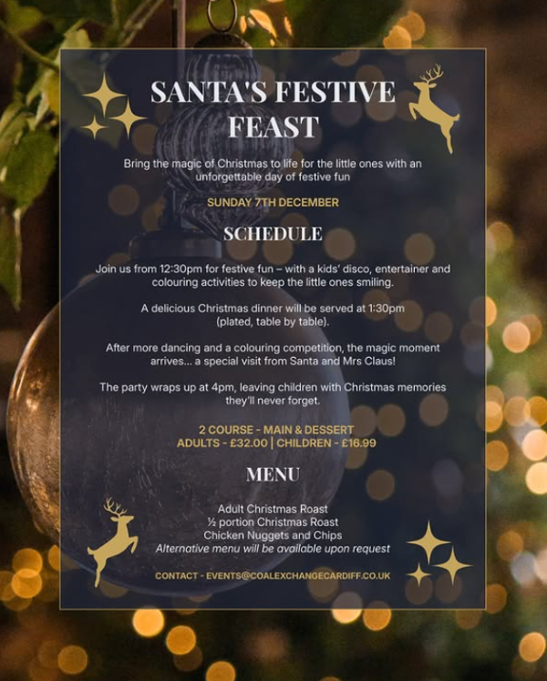 Santa's Festive Feast at The Coal Exchange Cardiff